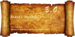 Bundi Oszkár névjegykártya